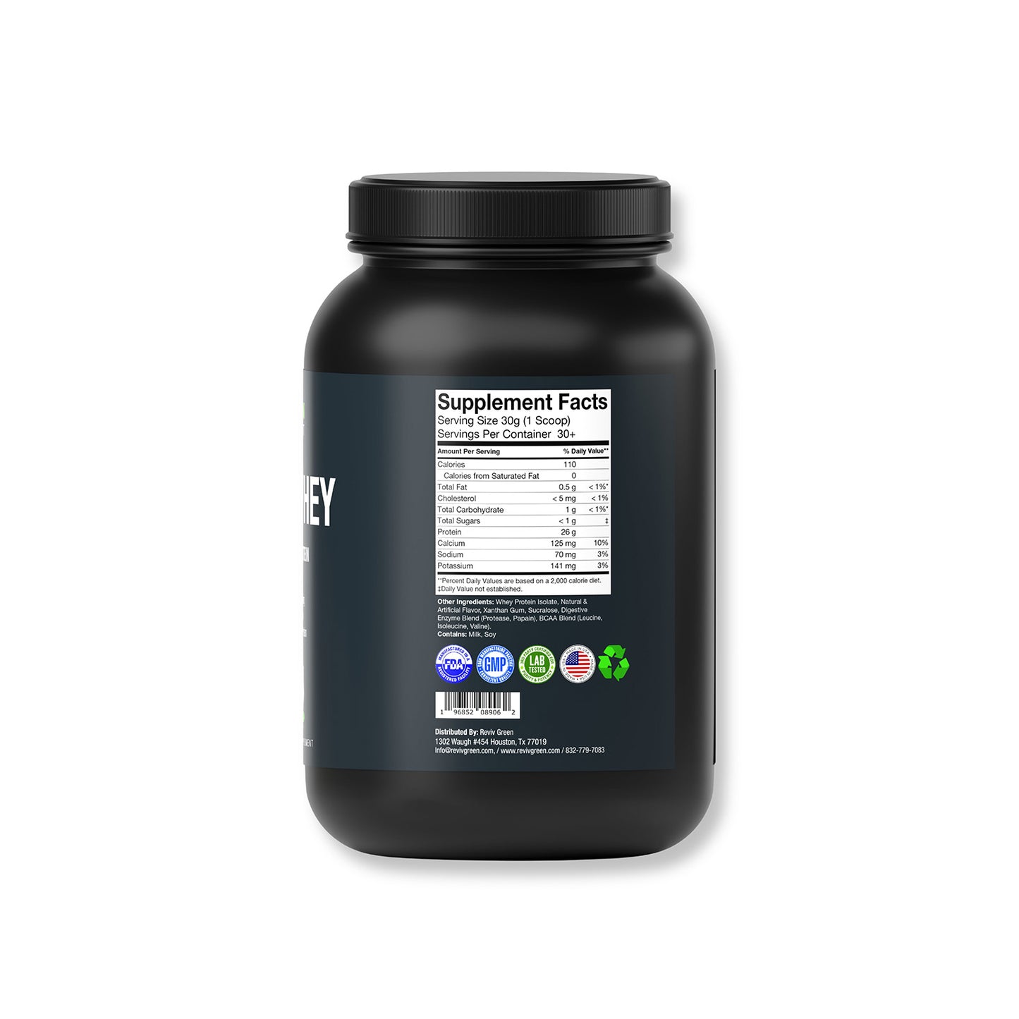 REVIV'D WHEY 2lb 100% Whey Isolate Vanilla – 30 servings